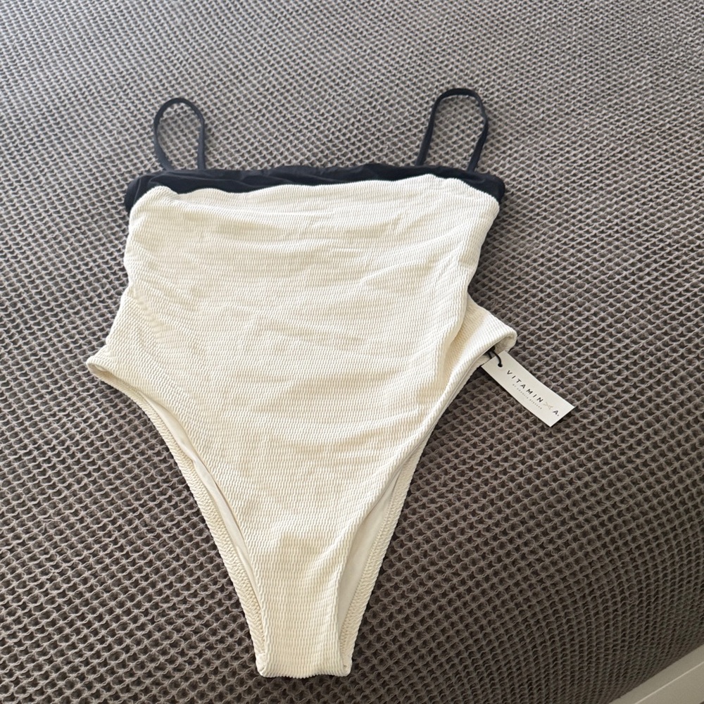 Vitamin A Black and Cream One Piece Swimsuit